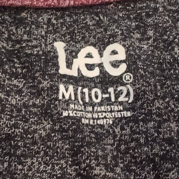 3/$20 LEE Short Sleeve Pocket Tee Henley Top Contrast Trim Marled - Picture 5 of 8